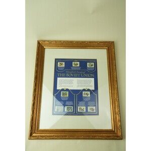 Soviet Union Waterfowl Stamps 1989-1991 | Gold-Framed Display Page | Collectible
